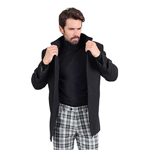【並行輸入品】Barabas Men's Solid Color Luxury Collared Over Coat Jacket 2JLW0の画像