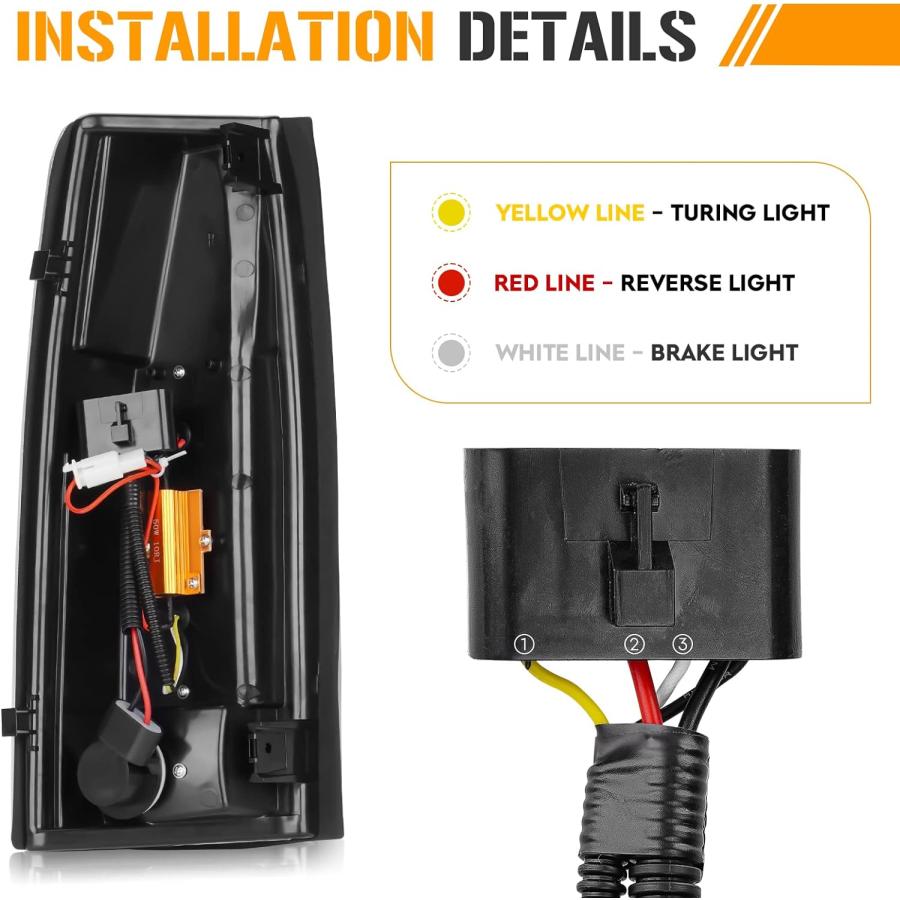 【並行輸入品】Youxmoto LEDハイマウントブレーキライト+テールライトアセンブリ シボレーGMC シルバラードシエラ C/K 1500 250の画像