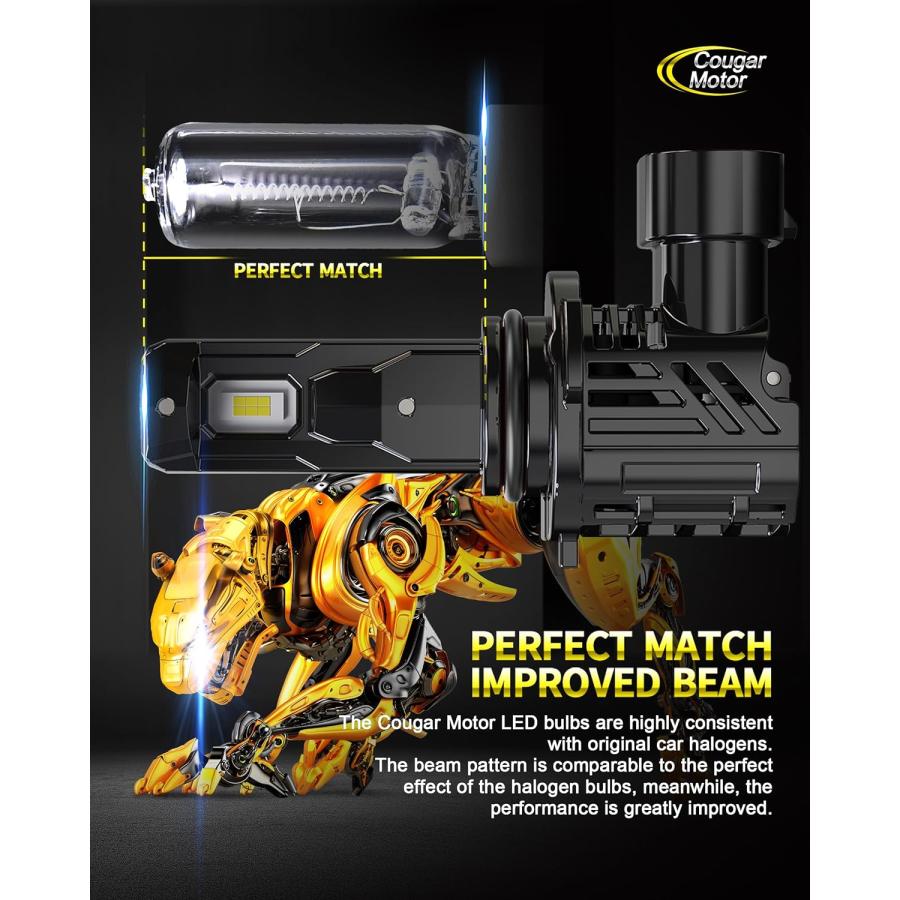 【並行輸入品】Cougar Motor ワイヤレス 9006 LED電球 HB4 20000LM 6500K スリム オールインワン 変換キット クーの画像