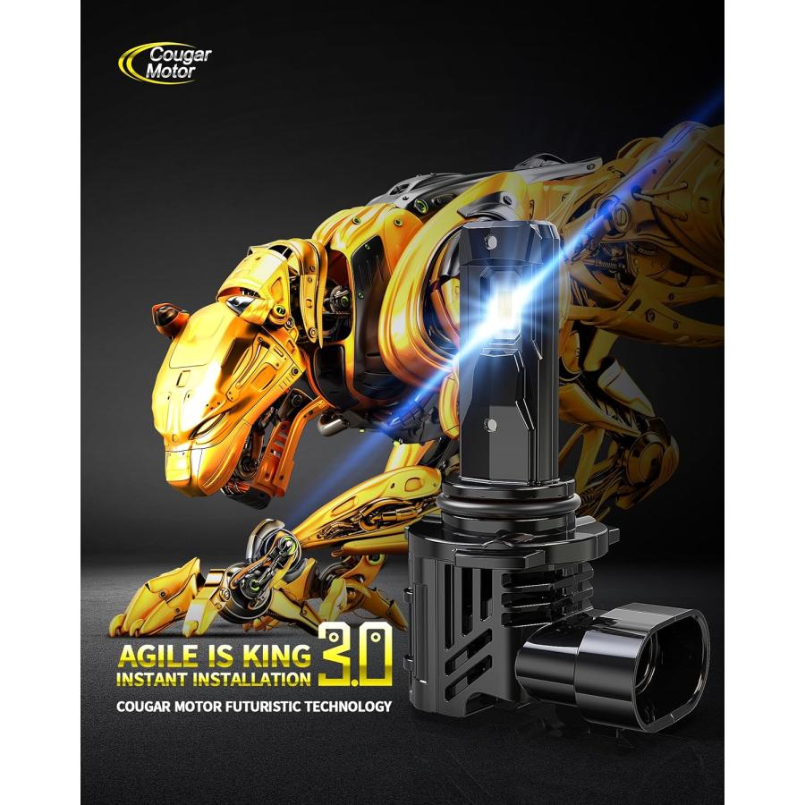 【並行輸入品】Cougar Motor ワイヤレス 9006 LED電球 HB4 20000LM 6500K スリム オールインワン 変換キット クーの画像
