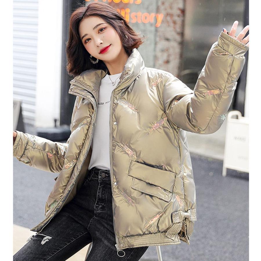 【並行輸入品】Generic 冬の暖かいダウンコートパファーコート女性用光沢フグアウターウェアジャケット光沢コットンジャケット防風ダウンパーカー_9
