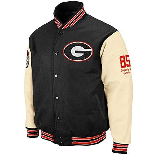 【並行輸入品】The Leather Jackets Georgia Bulldog Varsity Jacket For Men's (asの画像