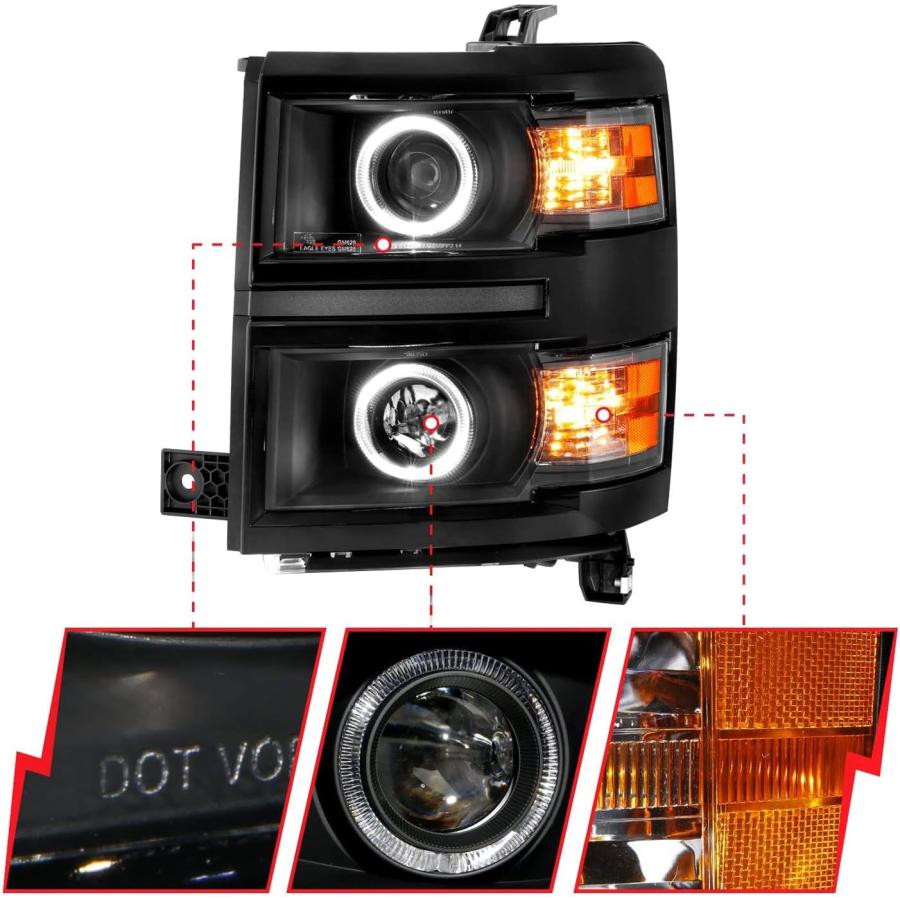 並行輸入品】シボレーシルバラード 14 -15 プロジェクターLEDハロー