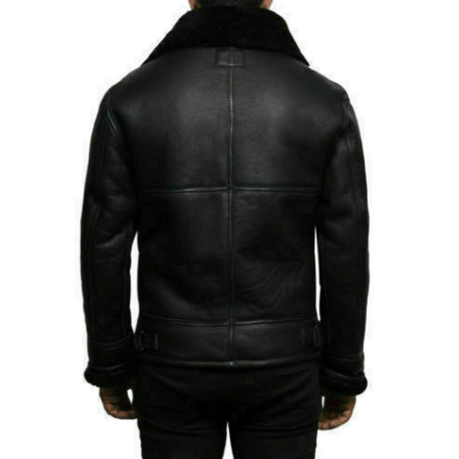 【並行輸入品】B3 Leather Bomber Jacket Men Aviator Winter Jackets for Shea ...