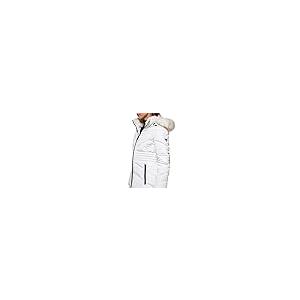 GUESS Women's Short Hooded Puffer Coat with Faux Fur Bib, Milk 並行輸入品｜good-face｜06