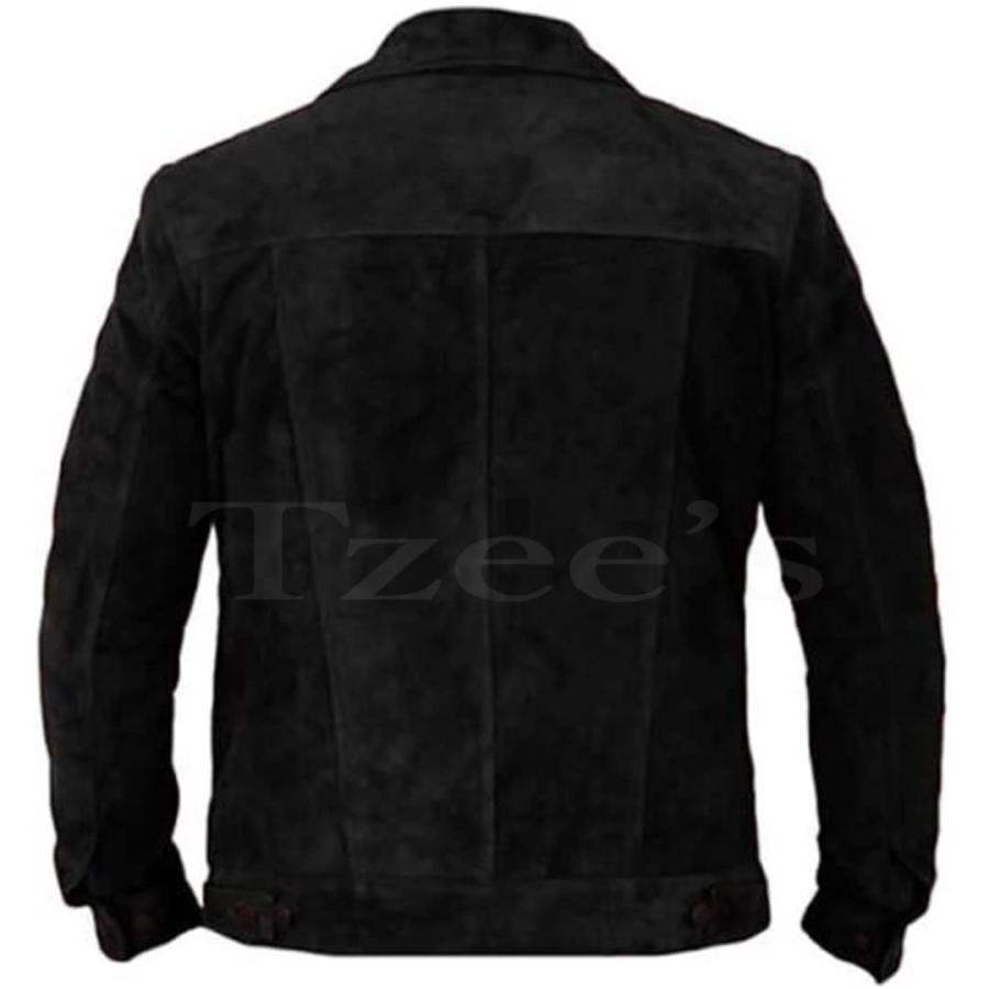 【並行輸入品】Men's Suede Leather Trucker Jacket Suede Leather Trucker Jacketの画像