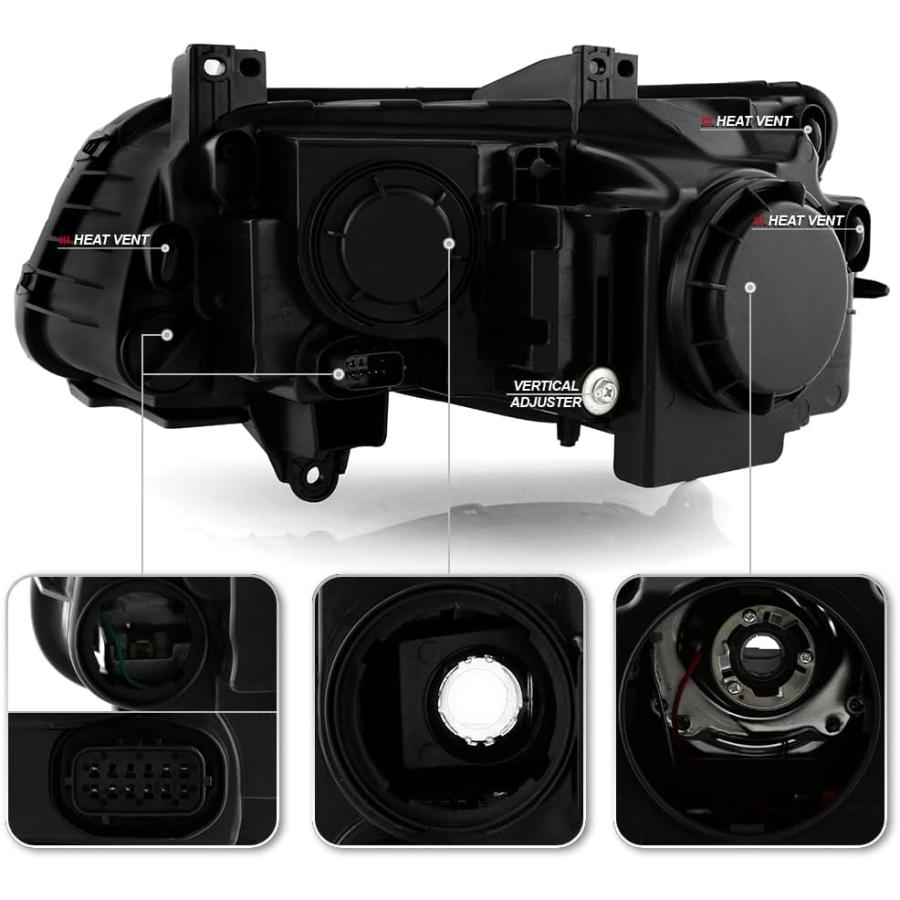 【並行輸入品】ACANII - [ハロゲンタイプ] 2015 2016 2017 Chrysler 300 ブラックベゼル LED DRL プロジェクの画像