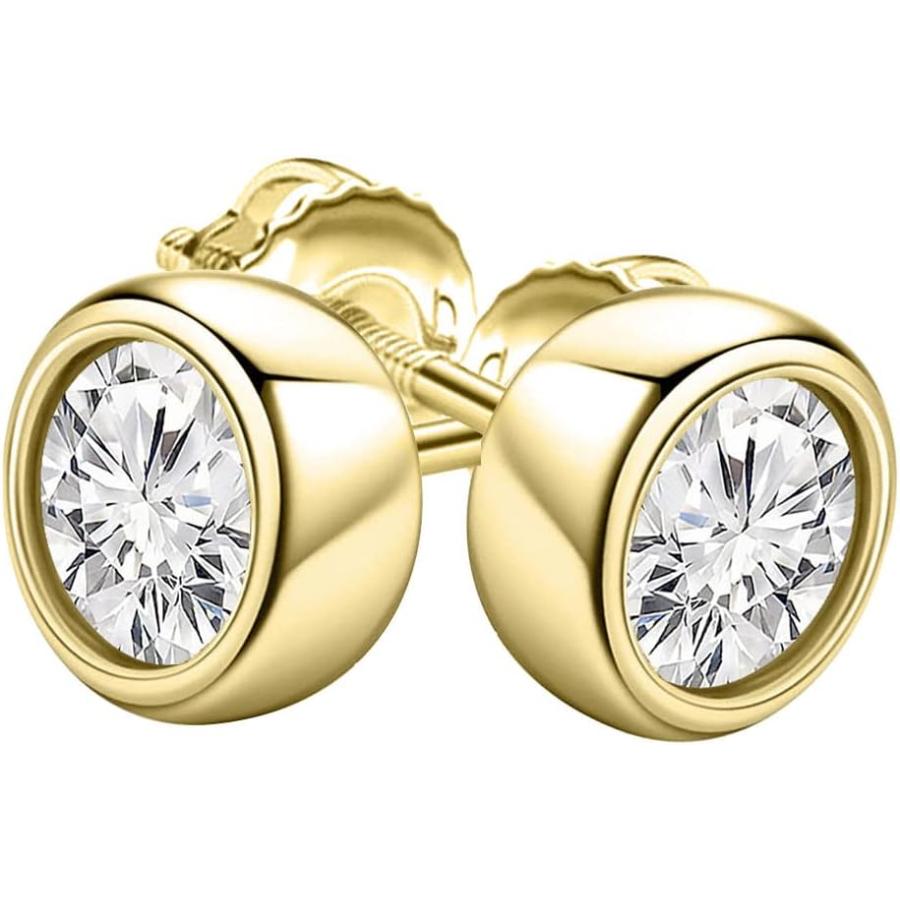 【並行輸入品】Pretty Jewels 5mm Round Cut Lab Created Moissanite Diamond Bezel Setの画像