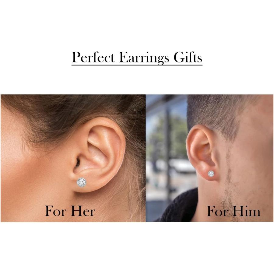 【並行輸入品】Pretty Jewels 5mm Round Cut Lab Created Moissanite Diamond Bezel Setの画像