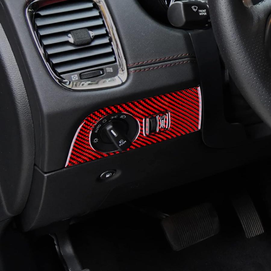 【並行輸入品】AIRSPEED カーボンファイバー 車 ヘッドライト スイッチボタン ステッカー カバー 運転席側 ダッシュボード ストリップ インテの画像