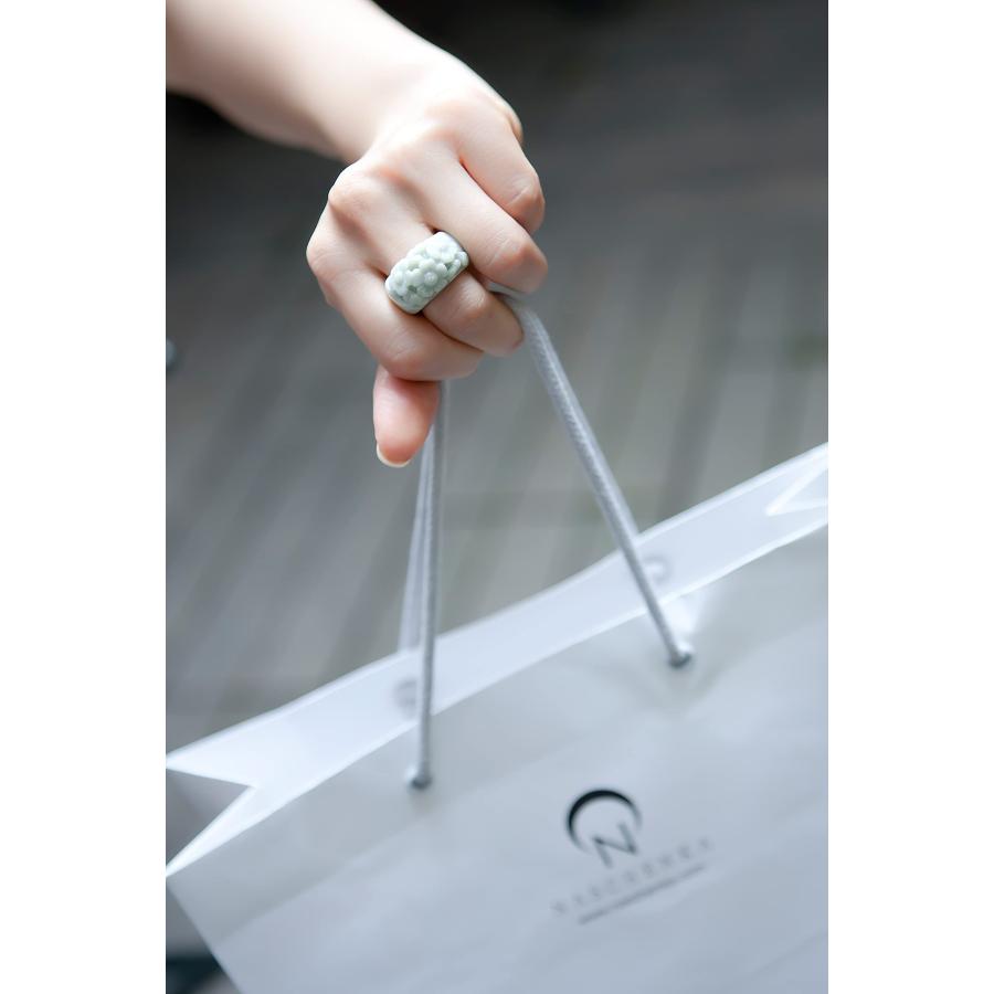 【並行輸入品】NASCHENKA 伝統的な韓国のギフト ウェディングプロポーズ 白翡翠ネフライトリング 女性用, ジェムストーン, 甥 ジェイドの画像