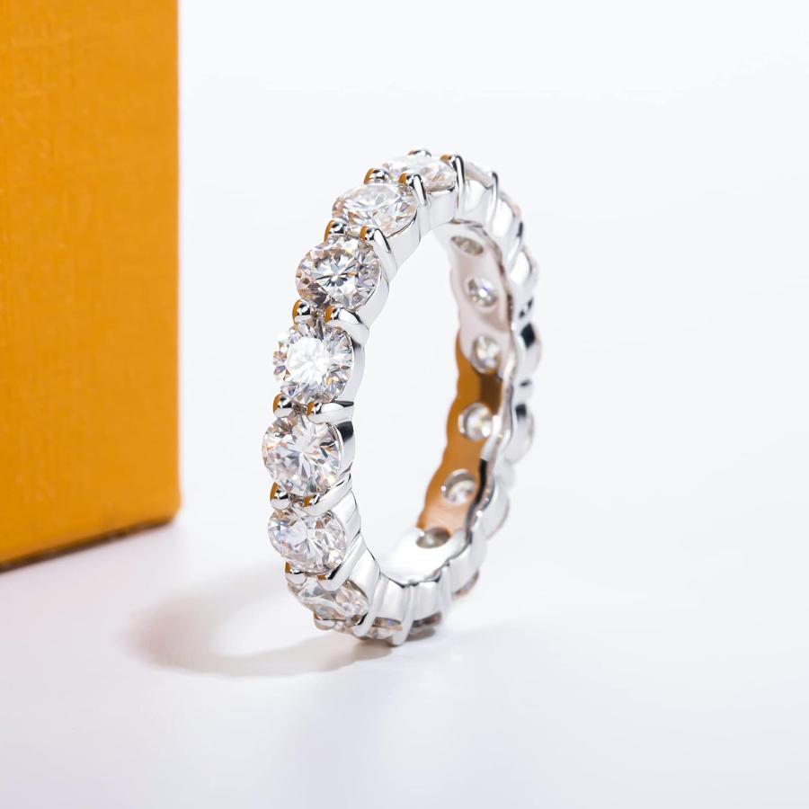 【並行輸入品】Moissanite Wedding Band Eternity Ring 5cttw D Color VVS1 Clarity Rou_2