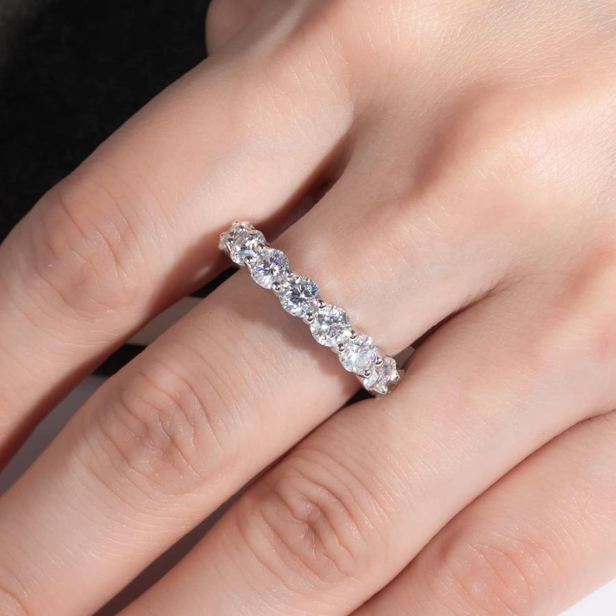 【並行輸入品】Moissanite Wedding Band Eternity Ring 5cttw D Color VVS1 Clarity Rou_6