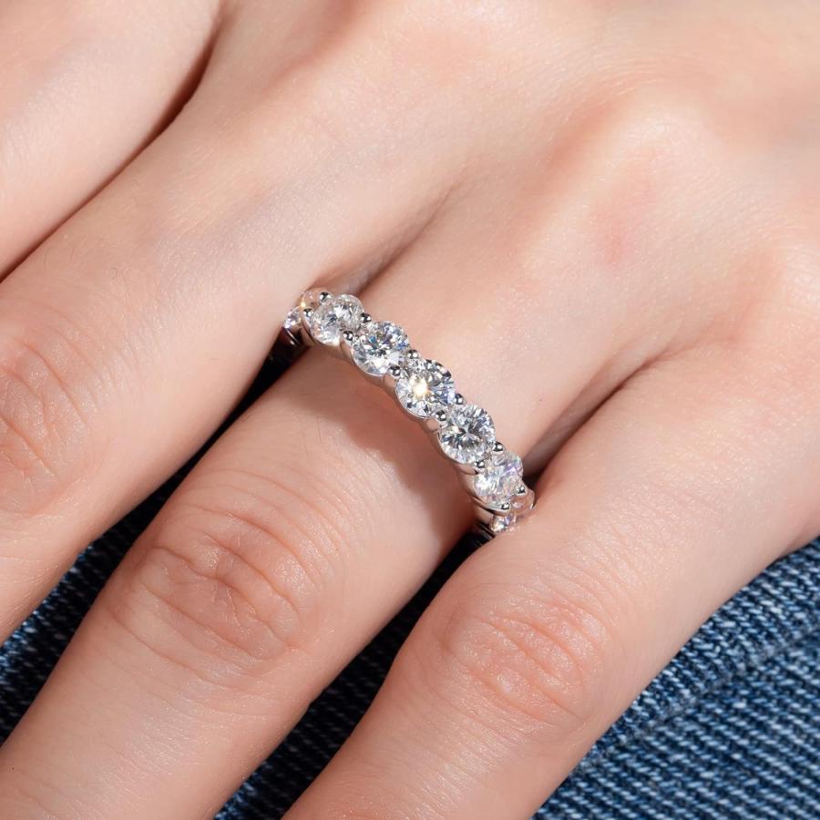 【並行輸入品】Moissanite Wedding Band Eternity Ring 5cttw D Color VVS1 Clarity Rou_7