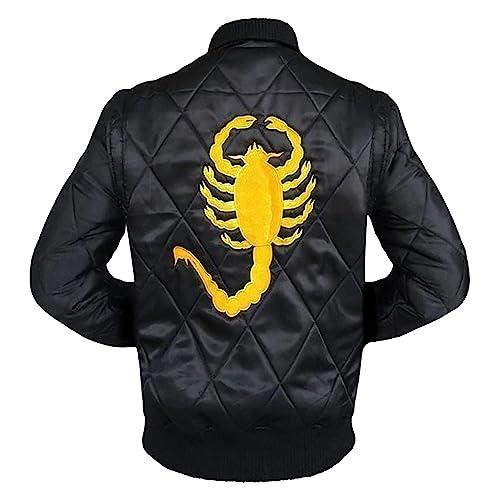【並行輸入品】Jacketo City Mens Black And White Quilted Satin Back Embrioderedの画像