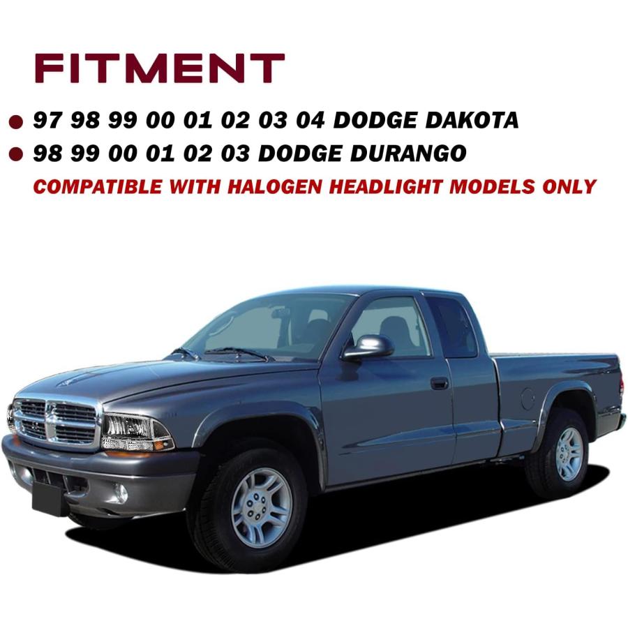 【並行輸入品】JSBOYAT 97-04 Dodge Dakota / 98-03 Dodge Durango ヘッドライトアセンブリ交換用 OEハロの画像