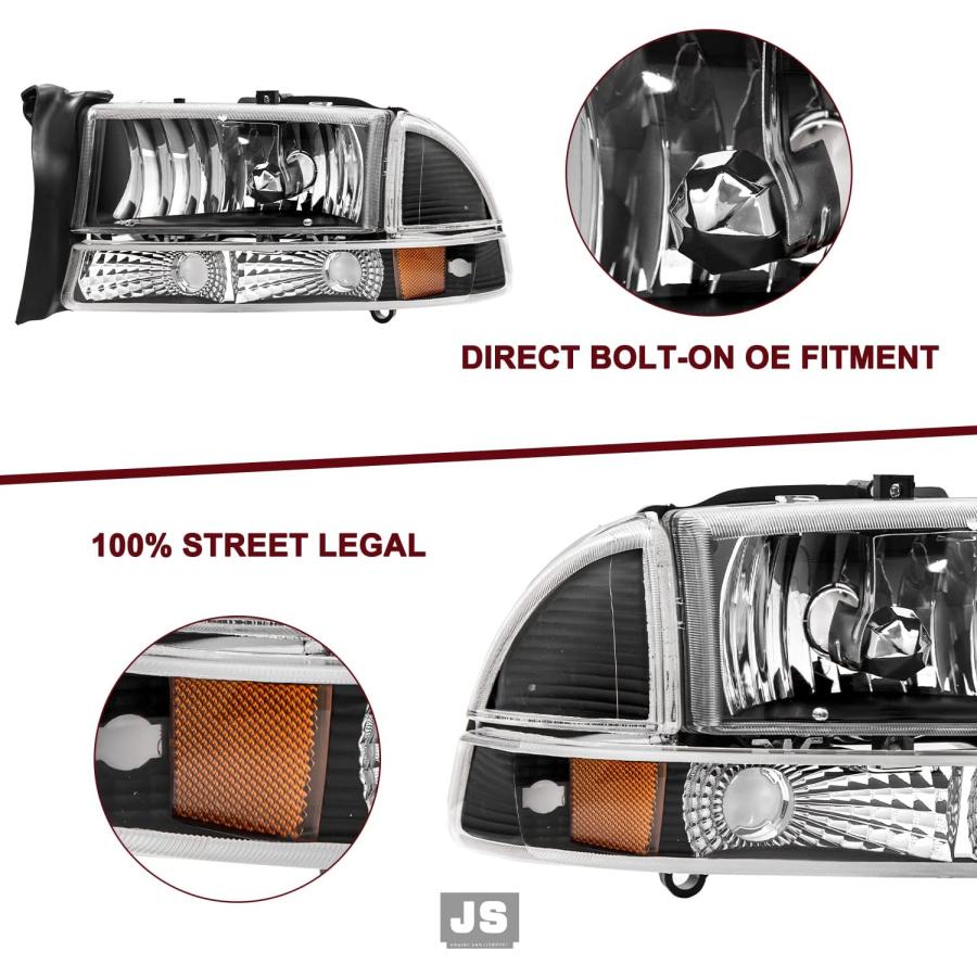 【並行輸入品】JSBOYAT 97-04 Dodge Dakota / 98-03 Dodge Durango ヘッドライトアセンブリ交換用 OEハロの画像