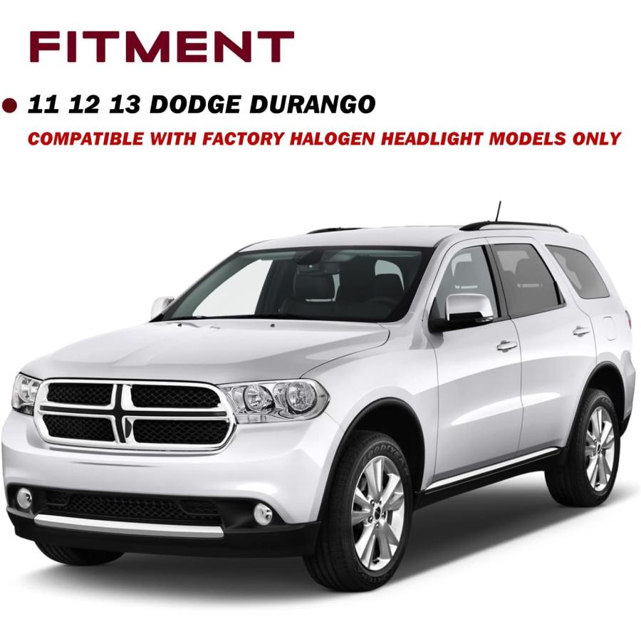 【並行輸入品】JSBOYAT ハロゲンヘッドライトアセンブリ 交換用 2011 2012 2013 Dodge Durango ヘッドランプ クロームの画像