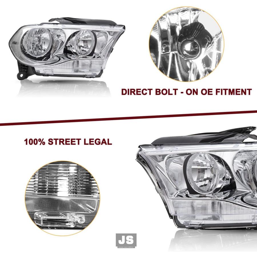 【並行輸入品】JSBOYAT ハロゲンヘッドライトアセンブリ 交換用 2011 2012 2013 Dodge Durango ヘッドランプ クロームの画像