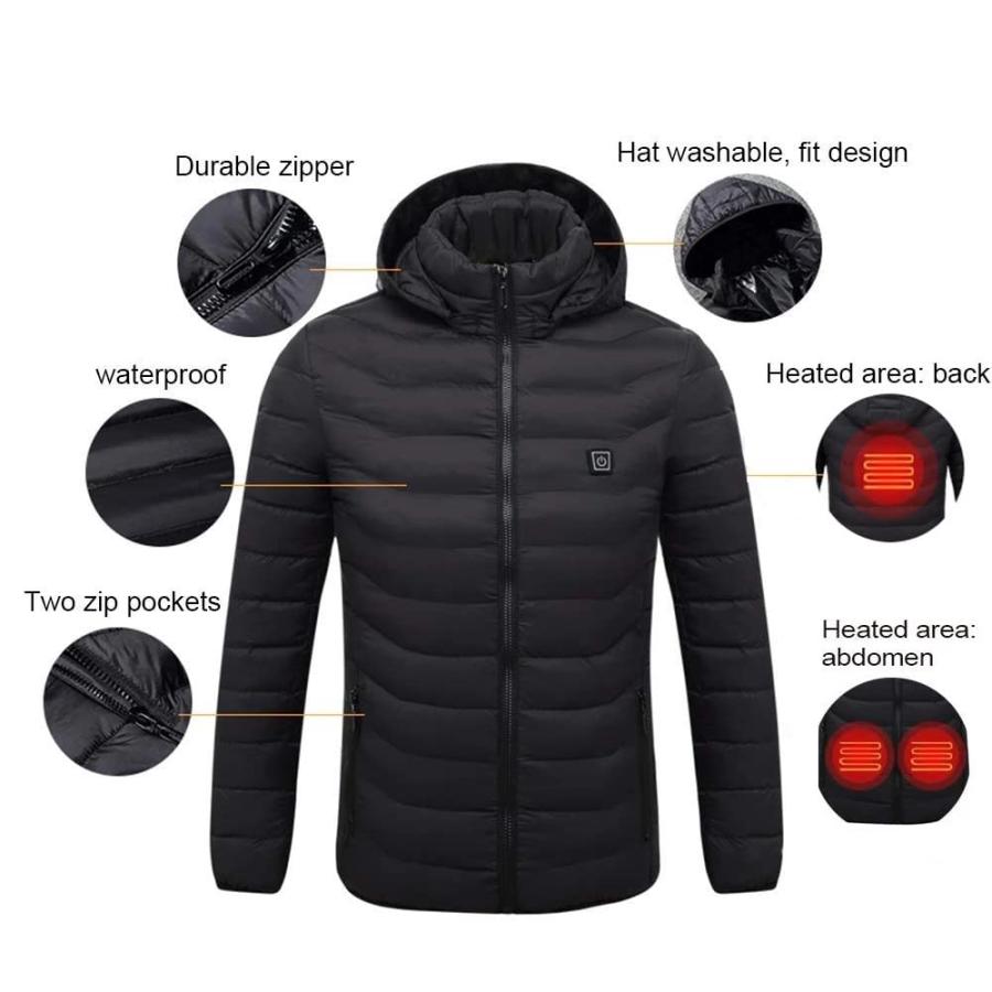 【並行輸入品】BINIAT Men Winter Warm USB Heating Jackets USB Outdoor Electricの画像