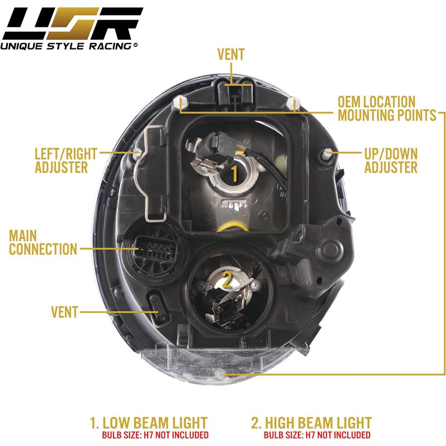 並行輸入品】USR DEPO R50 R52 R53 ブラック ハウジングヘッドライト