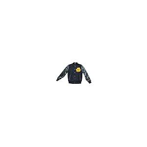 【並行輸入品】LaDevoto Men's Black Bomber Varsity Wool Iriish Jacket With Leatの画像