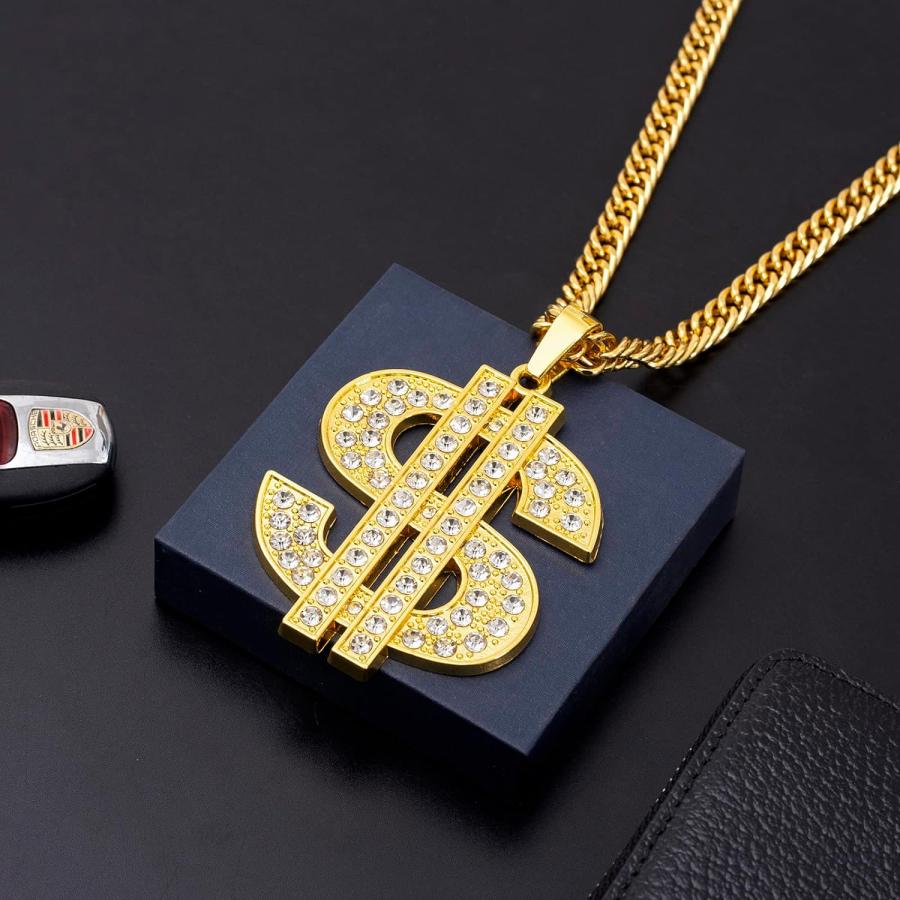 並行輸入品】MJ ゴールドチェーン メンズ ペンダントネックレス ドル