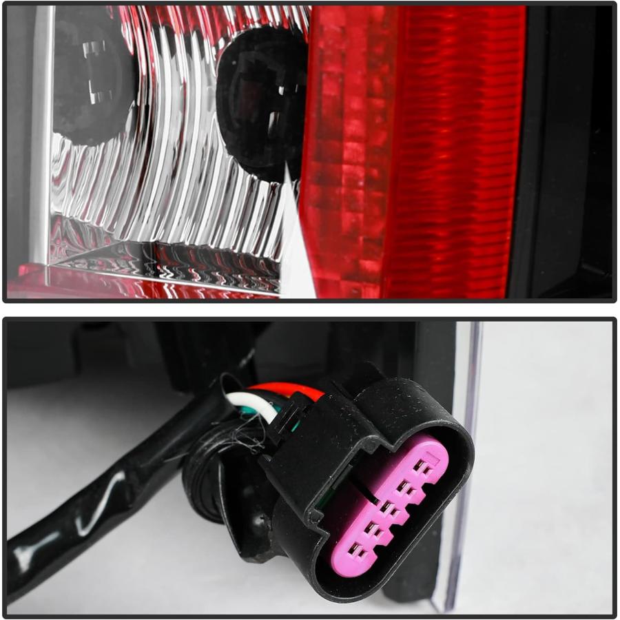 【並行輸入品】Acmex テールライトアセンブリ 2007-2014 Chevy Tahoe Suburbanに対応 交換用 クリアブラック Cタイプ_5