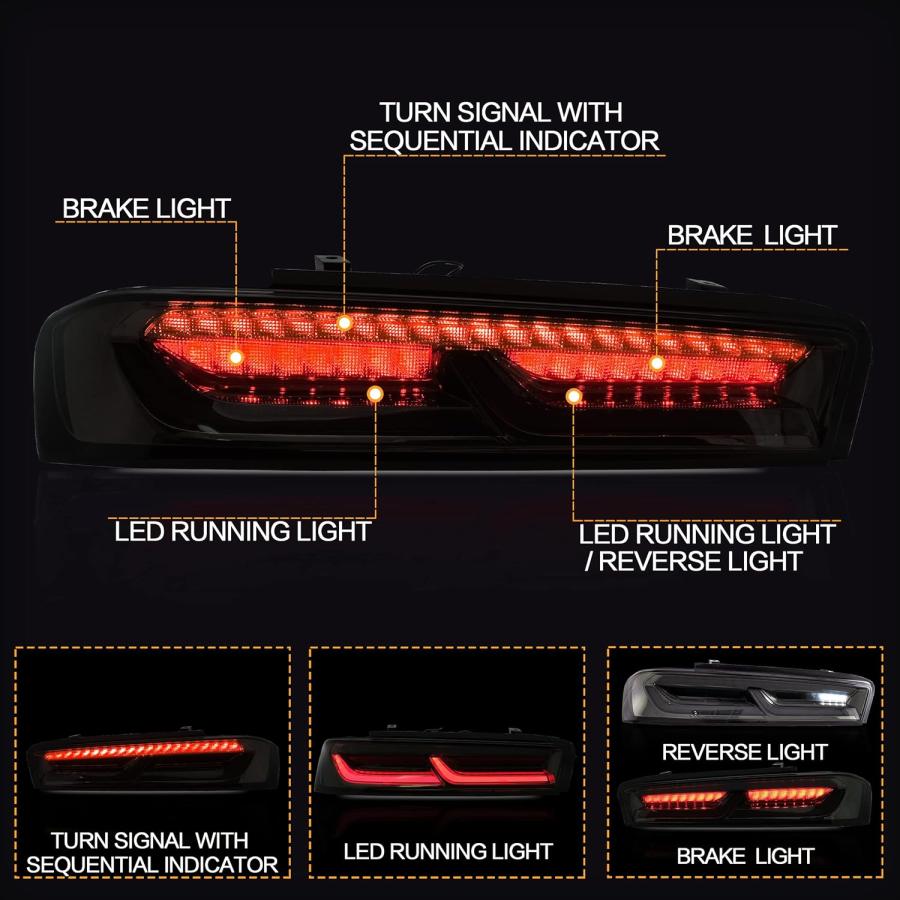 【並行輸入品】VLAND Tail lights Assembly Fit for Chevy Camaro Chevrolet Coupe 6thの画像