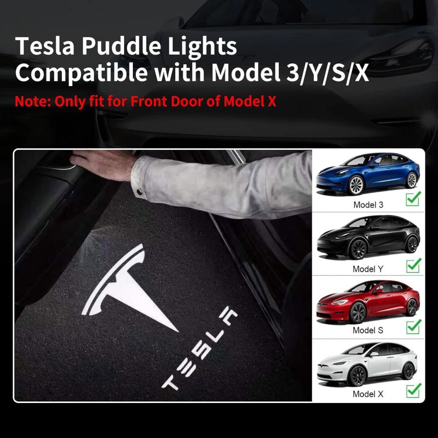 並行輸入品】PULPEACAY 車用ドアロゴプロジェクターライト Tesla Model