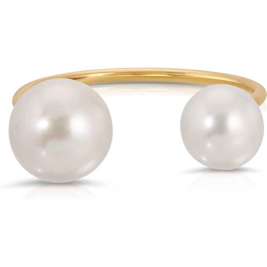 【並行輸入品】14K ソリッドゴールドリング 天然パール付き ジェムストーンメタル パール 宝石、ゴールド、メタル、ソリッド、ソリッドゴールド。_1