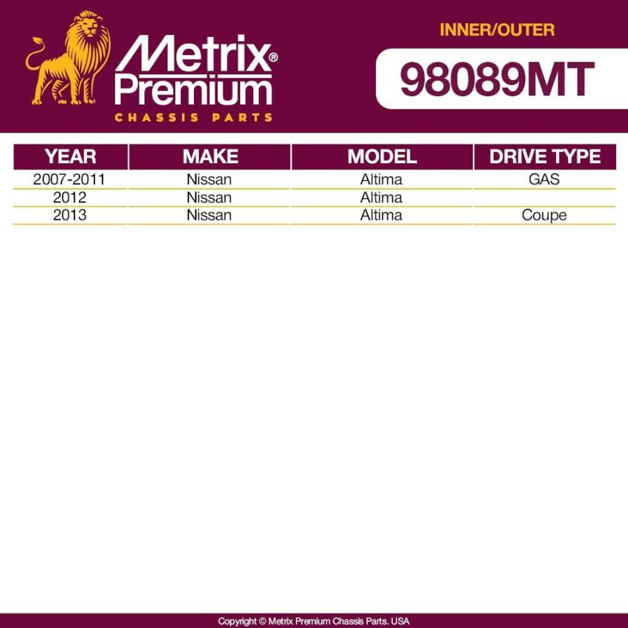 【並行輸入品】Metrix プレミアム 4ピース インナーとアウタータイロッドエンドキット EV800356 ES800357 ES800358 20の画像