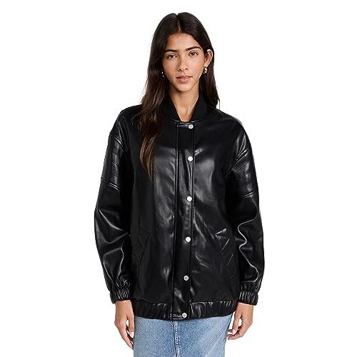 【並行輸入品】Avec Les Filles Women's Bomber Jacket, Black, Sの画像