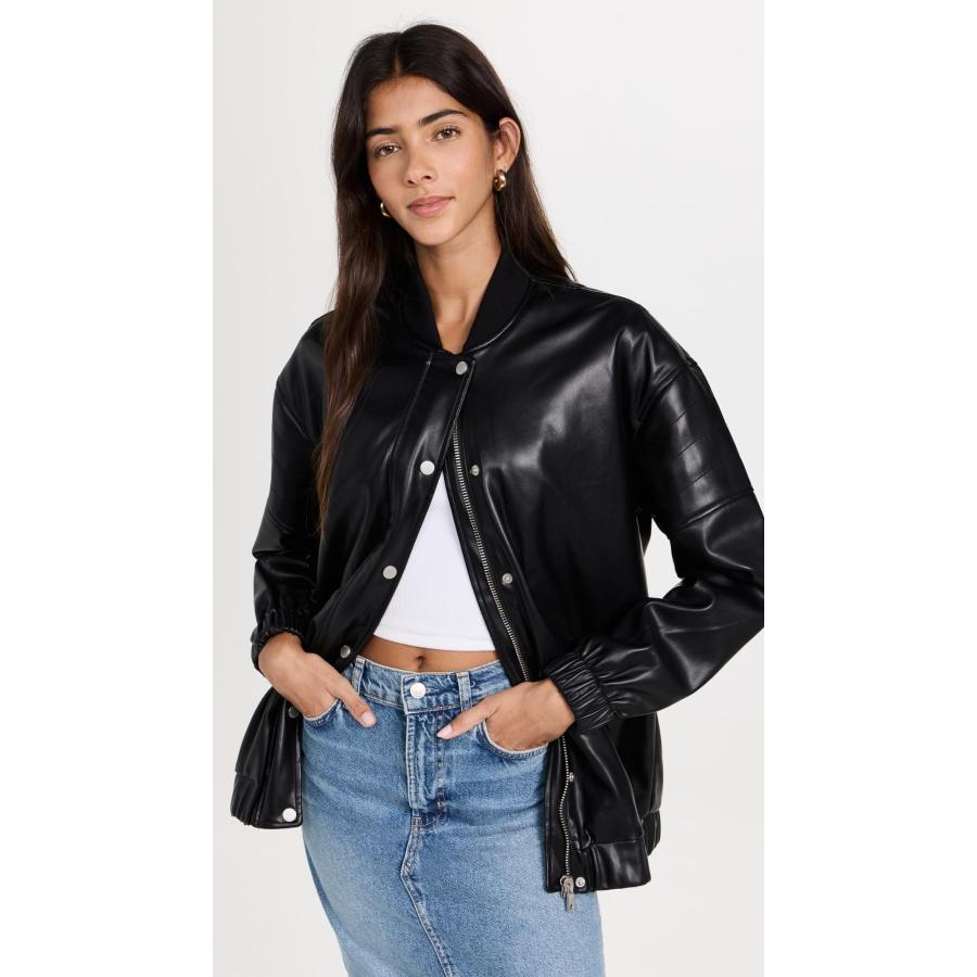 【並行輸入品】Avec Les Filles Women's Bomber Jacket, Black, Sの画像