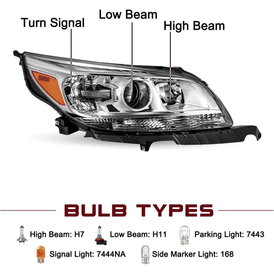 【並行輸入品】JSBOYAT ハロゲンヘッドライトアセンブリ交換用 2013-2015 Chevy Malibu / 2016 Chevy Malib_1