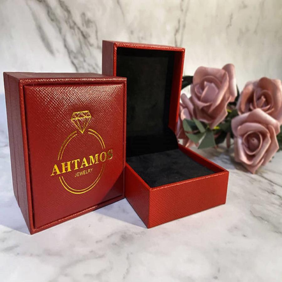 【並行輸入品】AHTAMOS Moissanite Wedding Bnad Ring 14K Real Gold Women's Weddiの画像