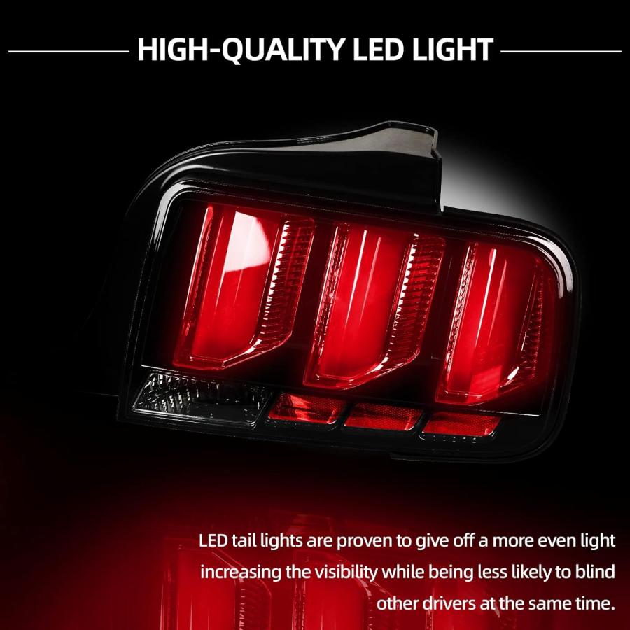 【並行輸入品】Auraroad Tail Lights Compatible with 2005-2009 Mustang  LED Tail Lamの画像