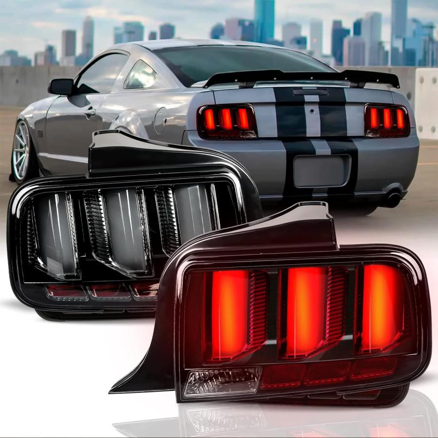 【並行輸入品】Auraroad Tail Lights Compatible with 2005-2009 Mustang  LED Tail Lamの画像