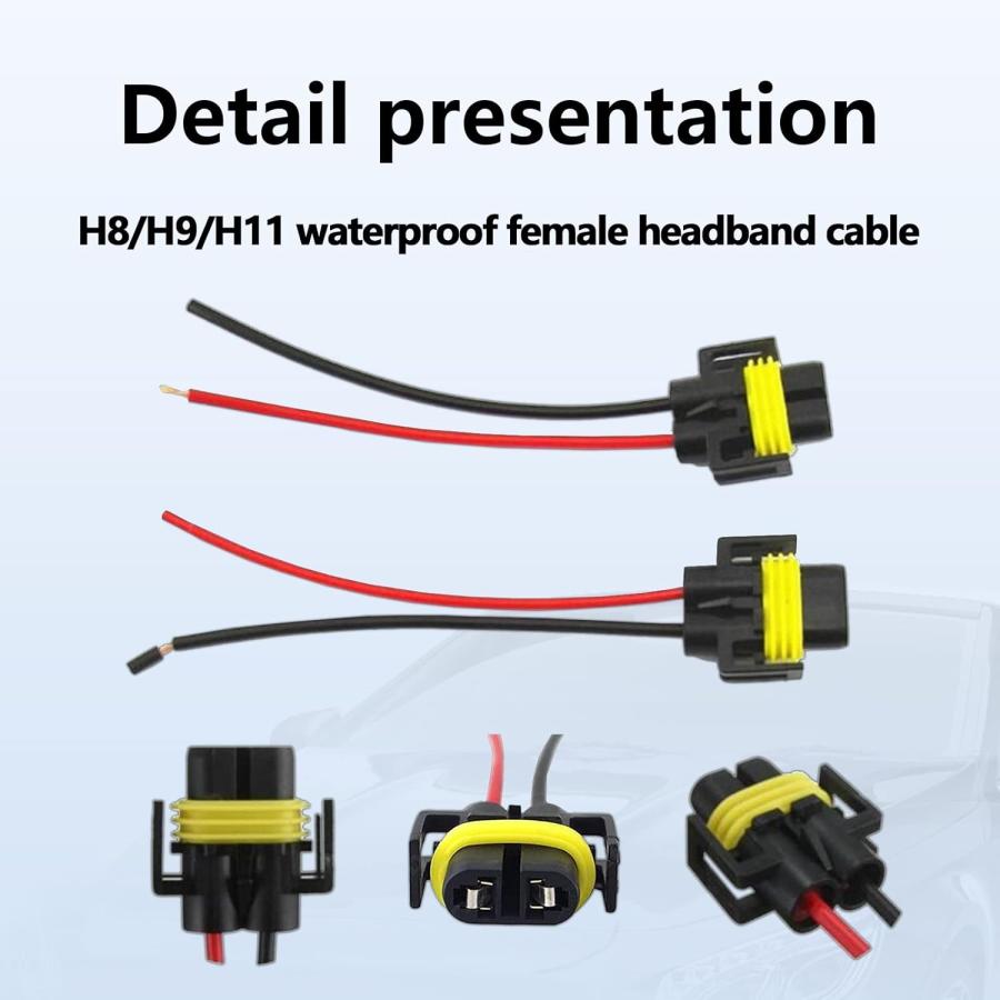 【並行輸入品】QODOLSI 2個 H11 H9 H8 880 881 メスアダプター 配線ハーネスソケット ワイヤー ヘッドライトやフォグライトに対