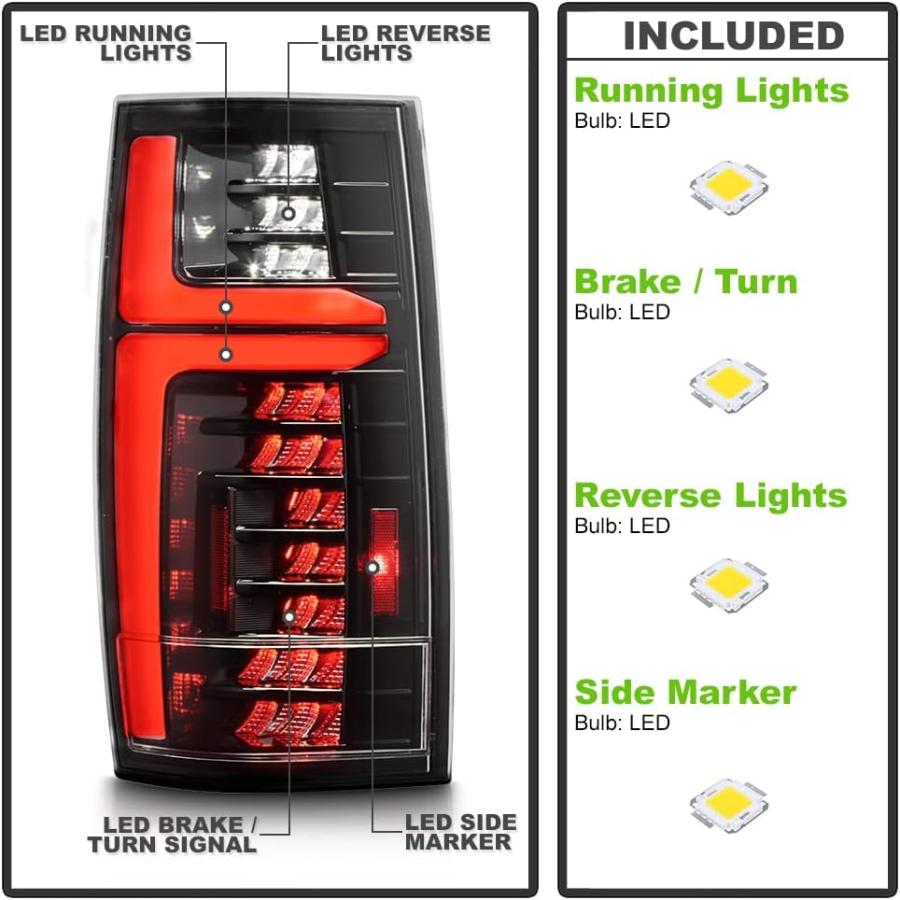 【並行輸入品】KEEKPO - 2007-2013 Chevy Suburban 1500 2500 Tahoe GMC Yukon ブラック フルL_1