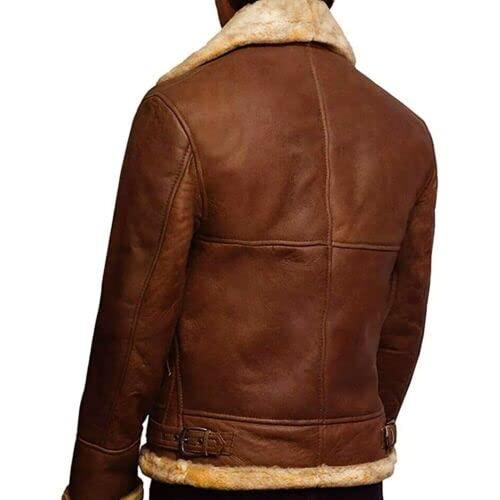 【並行輸入品】Finehide Men's Real Leather Jacket Raf Aviator Coat Bomber B3 Shの画像