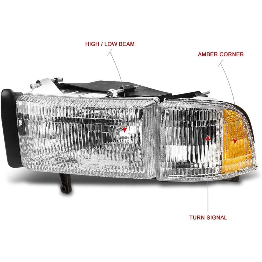 【並行輸入品】ISHARINGAUTOPARTS 4Pc Chrome/Amber Corner Headlights+Signal Lamps foの画像