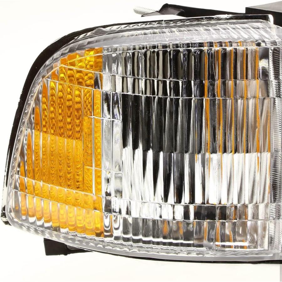 【並行輸入品】ISHARINGAUTOPARTS 4Pc Chrome/Amber Corner Headlights+Signal Lamps foの画像