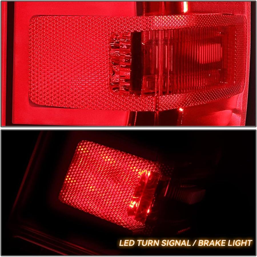 【並行輸入品】DNA MOTORING TL-ZTL-002E-RD LED テールライト ブレーキランプ ペア 15-19 シルバラード 2500の画像