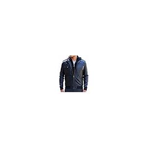【並行輸入品】Artistic Axis Mens Motorcycle Black Bomber Jacket Real Lambskinの画像