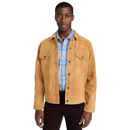 Levi's Men's Highland Suede Trucker Jacket, Highland Suede, Tan, 並行輸入品｜good-face｜02