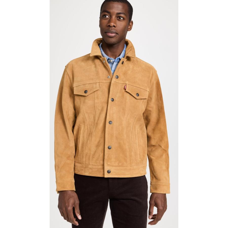 Levi's Men's Highland Suede Trucker Jacket, Highland Suede, Tan, 並行輸入品｜good-face｜04