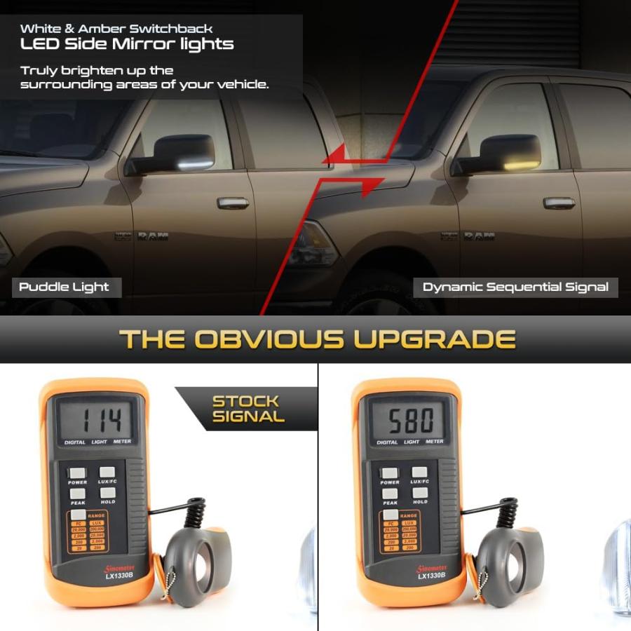 【並行輸入品】VIPMOTOZ Sequential Amber LED Side View Mirror Turn Signal Lights Co_2