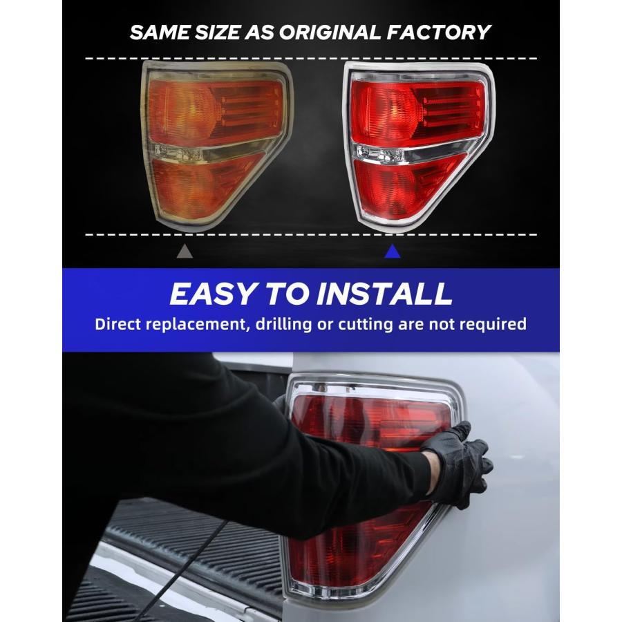 【並行輸入品】AUTOONE F150 テールライトアセンブリ リアランプ 交換用 2009 2010 2011 2012 2013 2014 フォー_4