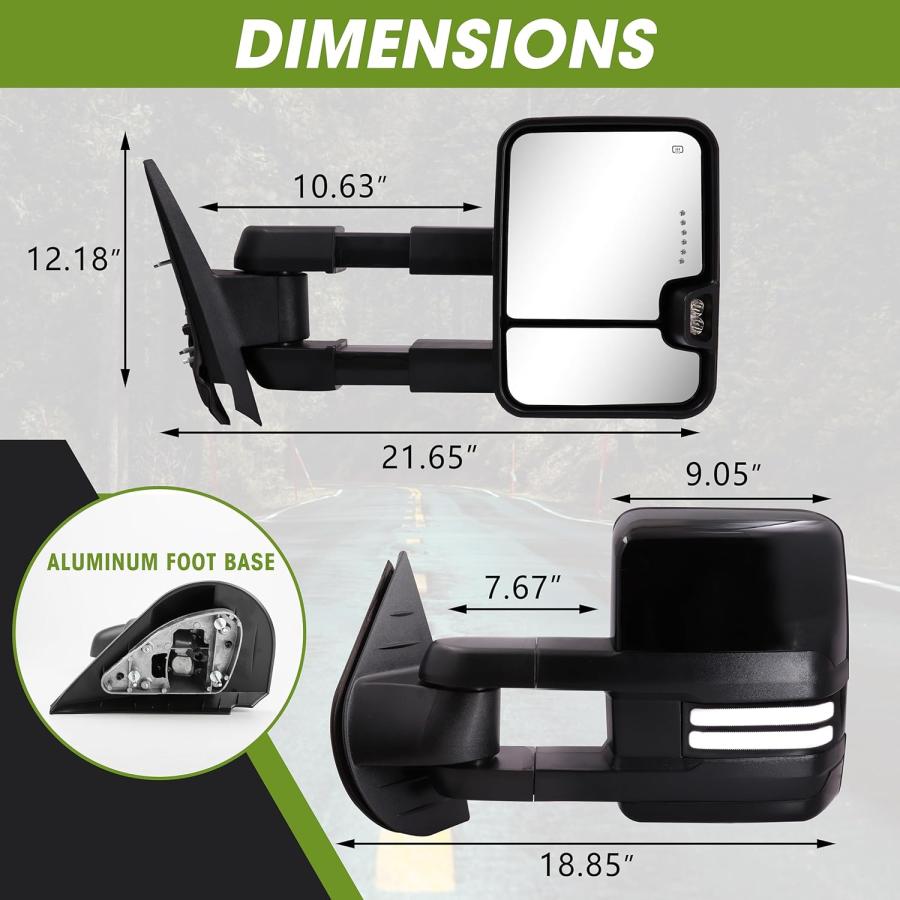 SIZIOM スイッチバック 牽引ミラー 20072014 シボレー シルバラード サバーバン アバランチ タホ サイドミラー GMC